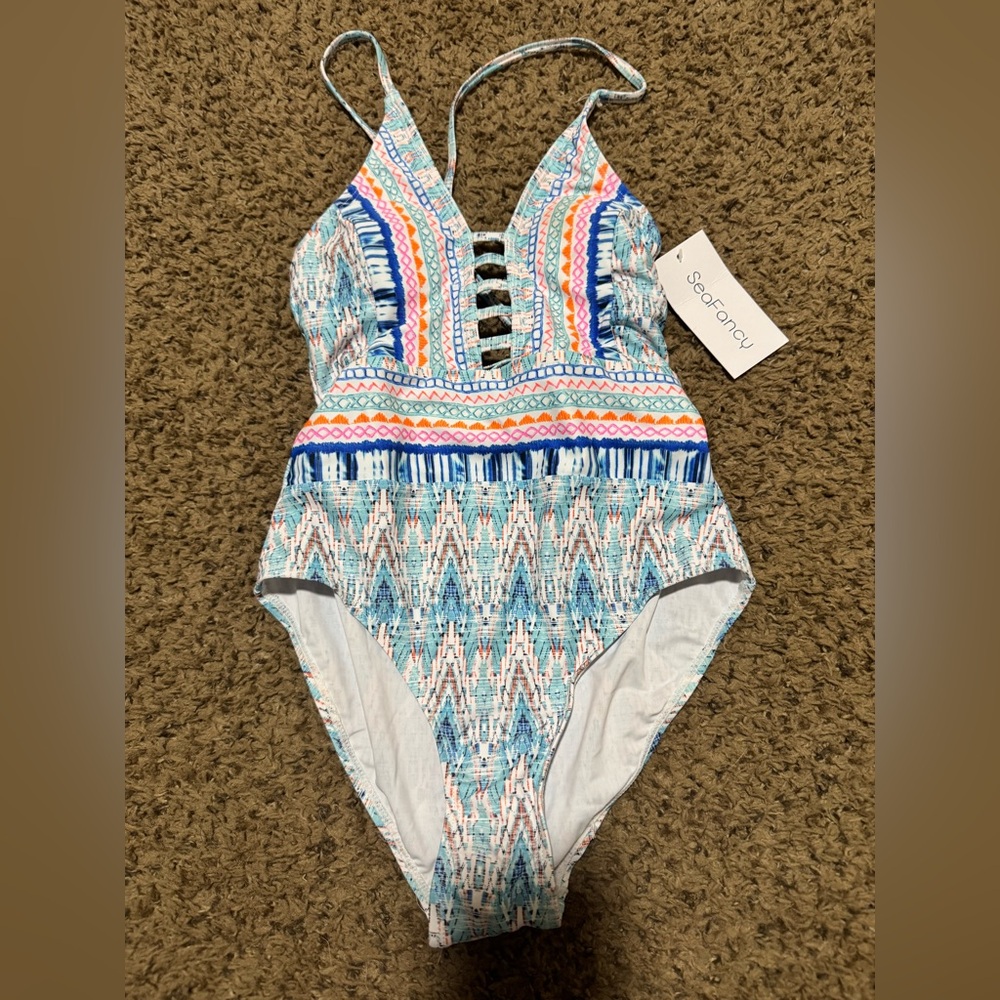 Colorful Patterned One-Piece Swimsuit